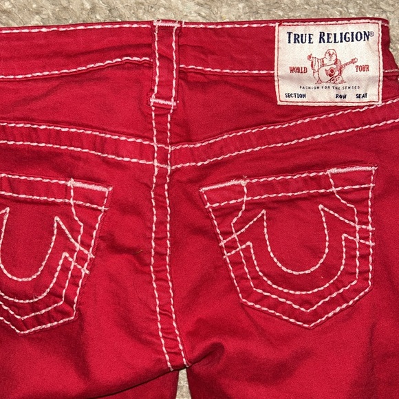 True Religion HALLE MID RISE SUPER SKINNY JEAN in RED LENOX AVE WASH - Picture 10 of 10